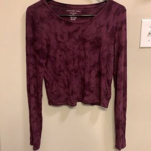 Pink long sleeve cropped tee